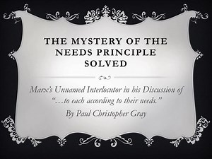 “The Mystery of the Needs Principle Solved: Marx’s Unnamed Interlocutor in his Discussion of ‘…to each according to their needs'