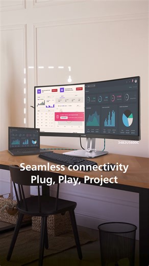🏆 Stay ahead of your colleagues by being empowered to excel with the dynamic combination of WQHD clarity and USB-C connectivity. 💪🏻 Dominate your workspace with the performance of the Philips Monitors 34B2U5600C. #PhilipsMonitors #34B2U5600C #WQHD #USBC #productivity | Philips Monitors