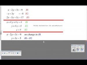 Solving a System of Linear Equations -- Row Echelon Form