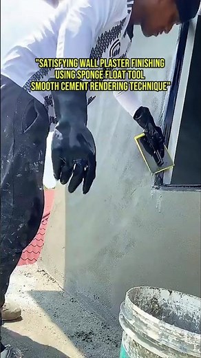 Satisfying Wall Plaster Finishing Using Sponge Float Tool | Smooth Cement Rendering Technique