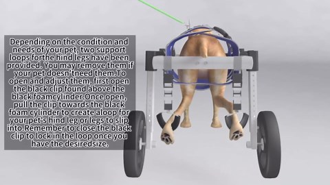 VEVOR Dog Wheelchair for Back Legs, Pet Wheelchair Lightweight & Adjustable Assisting in Healing, Dog Cart with 2 Wheels for Injured, Disabled, Paralysis, Hind Limb Weak Pet (Small)