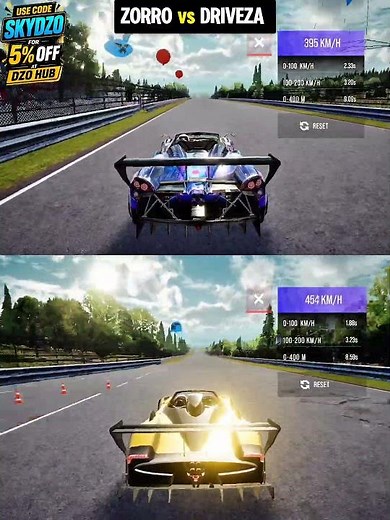 Driveza vs ZORRO Top Speed Test Drive Zone Online