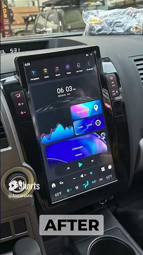 Before and After Installation on Toyota Tundra Sequoia (2007 - 2013) TESLA STYLE Android Head Unit