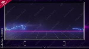 Retro 80s Animation. 14 seconds long. Old style animation to present your logo, invitation or music.