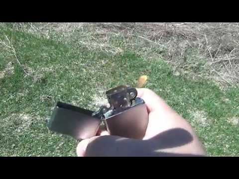Shooting A Zippo With 22 Caliber Rifle!!!