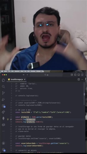 Guarda datos en el navegador 💾 Aprende a usar LocalStorage en JavaScript y crea funciones reales como carrito o sesión de usuario. Persistencia fácil y práctica. #JavaScript #LocalStorage #JSDesdeCero #Programacion #AprendeJS #codewithdamian