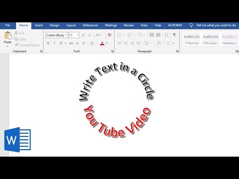 How to create Text in a circle in Microsoft Word 2016