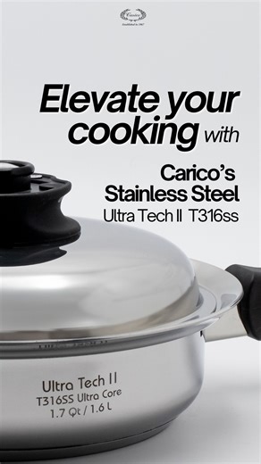 ✨ Cook smarter. Eat healthier. Live better. ✨ Experience the power of Carico Ultra Tech II T316 Surgical Stainless Steel Cookware — designed for waterless cooking, helping you retain nutrients, enhance natural flavors, and prepare delicious meals with little to no oil or added fats. 🥦🔥 ✔ Even cooking at lower temperatures ✔ Saves time & energy ✔ No harmful chemicals leaching into your food ✔ Stain-resistant & dishwasher safe 💧🍽️ Healthy cooking has never been this easy. 📲 Contact us today f