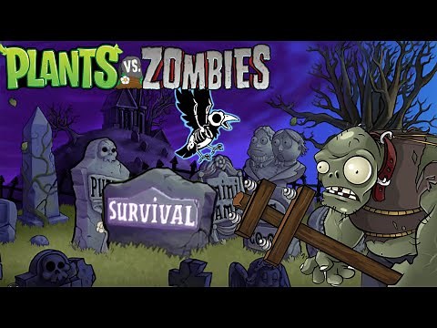 Plants vs. Zombies [PS3] ALL Survival Mode Walkthrough Gameplay