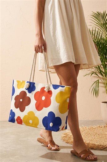 Retro Floral Pattern Weekender Bag | Colorful Daisy Tote - Etsy
