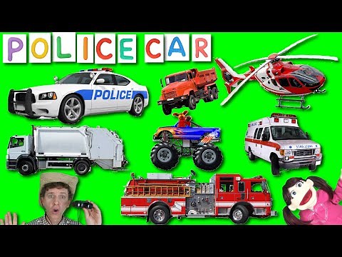 First Words #16 POLICE CAR | Learning 6 Emergency & Street Vehicles | Learn English Kids with Matt