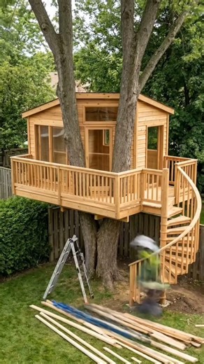 অবিশ্বাস্য ট্রিহাউস নির্মাণ: সাধারণ গাছ থেকে বিলাসবহুল ঘর! | Modern Treehouse Build Time-lapse