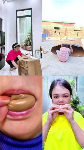 Funny Cardboard Box Hide & Chewy Candy ASMR 📦🍬😋