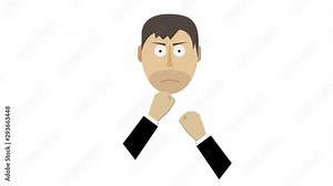 Animation fist fight. Fight. Video with included alpha channel. Cartoon Stock Video