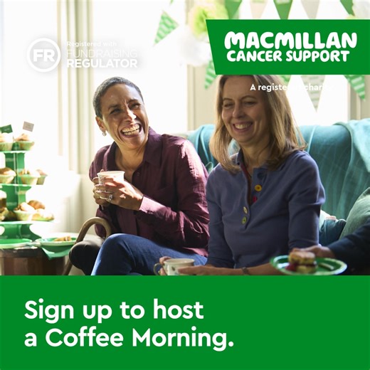 Every cuppa and every penny counts when you host a Macmillan Coffee Morning. Support people living with cancer in the UK. | Macmillan Cancer Support