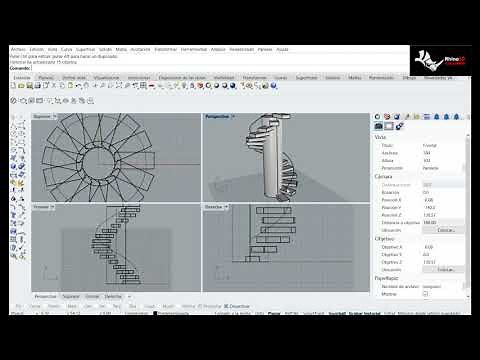 Construcción de escalera en Rhino