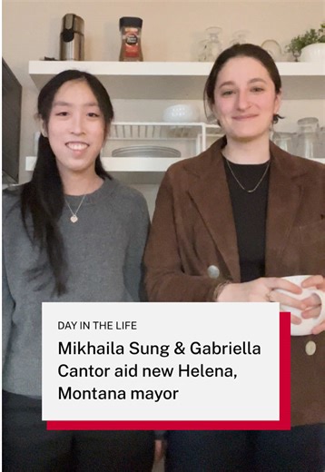 During their two weeks in Helena, Montana as part of Transition Term, Mikhaila Sung MPP 2026 and Gabriella Cantor MPP 2027 examined how local businesses can leverage the increase in tourism and updated commission bylaws. Transition Term is a nonpartisan program run by the Taubman Center for State and Local Government where HKS students gain experience in the offices of newly elected mayors, county executives, and governors and mayors across the United States. Mayor of Helena Emily Dean participa