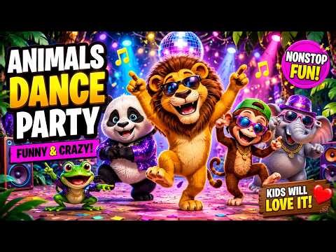 Jungle Dance Party with Funny Animals 🦁🐵 | Nonstop Kids Fun
