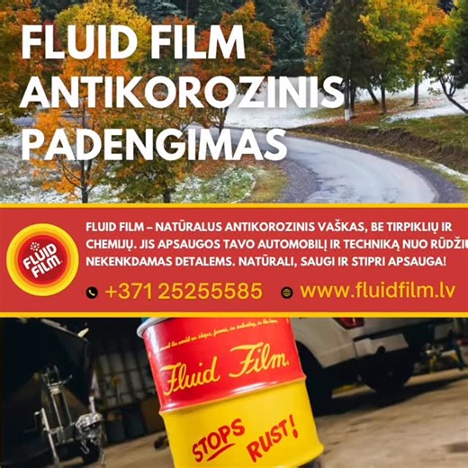 We are looking for a reliable partner in Lithuania who can distribute Fluid Film products and also provide professional rust-proofing services. If your company operates in the automotive, agricultural, or industrial sector and is interested in offering high-quality corrosion protection solutions, please contact us for more information. www.fluidfilm.lv #fyp #lietuva #antikorozinis #lietuvatiktok #fluidfilm | FLUID FILM