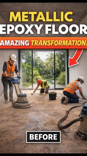 Luxury Villa Floor Transformation | Metallic Epoxy Reveal with Garden View