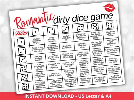 Romantic Dirty Dice Game | Foreplay Game for Couples | Valentine's Day Intimacy Challenge Game | Fun Romantic Night Game | Digital Download - Etsy