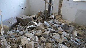 Renovation of an apartment building - demolishing old walls