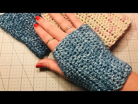 Basic Fingerless gloves/wrist warmers Super Simple Sleek Right HANDED Crochet Tutorial