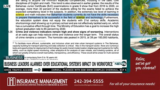 Business leaders alarmed over educational system's impact on workforce | Eyewitness News Bahamas
