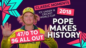 1.9M views · 33K reactions | The best bowling figures in U19 World Cup history  Here's a lookback to Lloyd Pope creating history with his 8/35 against England in the quarter-final of the 2018 #U19CWC  | ICC - International Cricket Council | Facebook