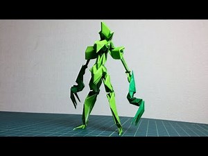 2分半でわかる折り紙きみどりロボ　Origami Robot Tutorial