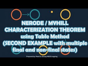 Nerode / Myhill Characterization Theorem Using Table Method with Multiple Final and Non-Final States