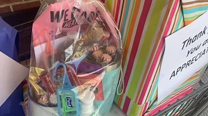 Houston Medical Center workers surprised with gift baskets