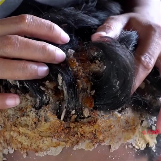Scratching Big Flakes (Crazy Dandruff) !! Picking Psoriasis Dandruff On Scalp #147 Part 1 | Help remove ticks
