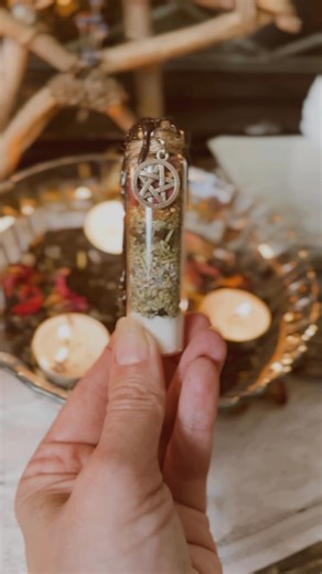 Intuitively creating spell jar magick, spell jars, serve a number of purposes - One of which is to keep the magic concentrated, and prevent it from escaping before the spell has been completed. Another is to carry as a talisman for your intention. Using intentional herbs, runes, crystals and more, create your spell and keep the jar where you find it to be useful to your intention. Grounded. Protected. Loved. Nurtured. May this magick bestow onto you. Customized spell jars in the shop, as well as