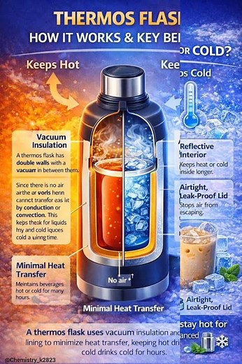 How Does a Thermos Flask Keep Things Hot or Cold?#thermos #flasks #chemistry #cold #heat