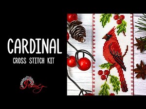 Red Cardinal - Bird Cross Stitch Bookmark Kit #cardinal #bookmarks #crossstitch #countedcrossstitch