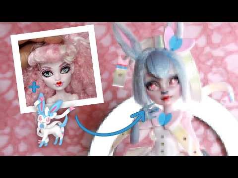 I made a SYLVEON fashion doll using a MONSTER HIGH (eng. sub.)