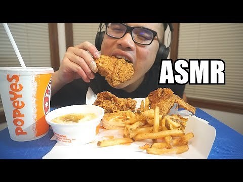 POPEYES FRIED CHICKEN *BIG CRUNCH SOUNDS ASMR
