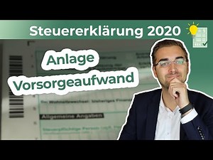 Steuererklärung 2020 - Anlage Vorsorgeaufwand ausfüllen