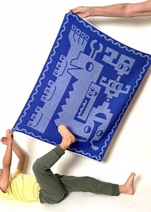 Animals Mingling” Baby Alpaca Blanket - Blue - Etsy