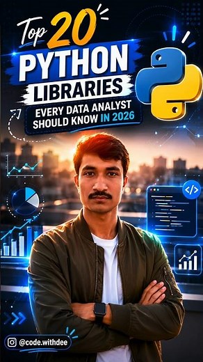 Top 20 Python Libraries Every Data Analyst Must Know in 2026 🚀#python #pythonprogramming