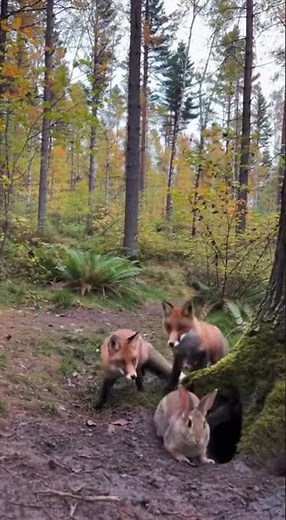 🦊🐇 FOXES Chase a Rabbit — But He Outsmarts Them All! 😂💨