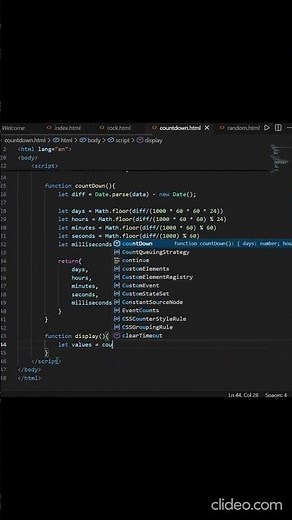 Real-Time Countdown Timer Using JavaScript | Days, Hours, Minutes & Milliseconds