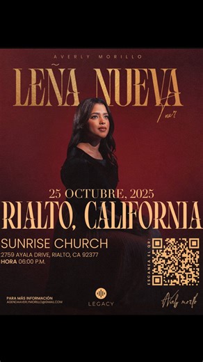 ¡Atención, Rialto y San Bernardino! 🙌✨ Este 25 de octubre de 2025 a las 6:00 PM, acompáñanos en una noche poderosa de adoración en Sunrise Church. ¡Prepárate para un encuentro especial con la presencia de Dios que transformará tu vida! 🔥💒 Ven con tu familia, amigos y tu iglesia—¡no te lo puedes perder! 🎟️ Boletos ya disponibles en boletosexpress.com #ConciertoDeAdoración #NocheDeAdoración #Rialto #SanBernardino #AdoraciónEnVivo #BoletosExpress #IglesiaSunrise #octubre25 | Almavision