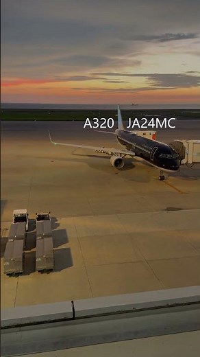 「早朝の北九州空港」スターフライヤー 黒ずくめ軍団出発待機中 A320、A320NEO