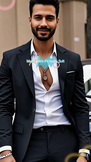 Men'S Slim-Fit Two-Piece Suit with Single-Button Blazer & Pants - Navy Blue, Lightweight Business Formal Attire for Interviews, Professional Settings, and Casual Parties, Business Casual Attire|Slim Fit Suit|Lightweight Fabric