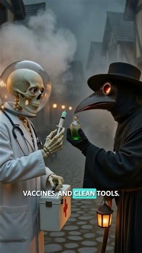 What if a modern skull doctor suddenly appeared in medieval Europe? 😥 #shorts #skeleton