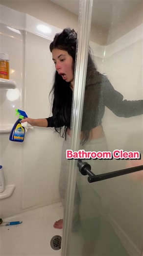 Tackling this bathroom!!! All I do is embarrass myself on this app #cleaning #cleantok #deepclean #depressionroom #cleanwithme