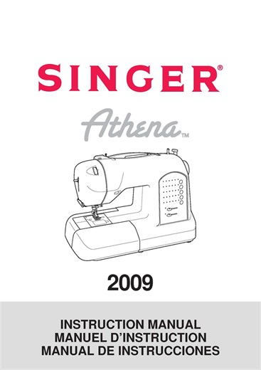 Manual de instrucciones de la máquina de coser Singer Athena 2009 (PDF) / Inglés, francés y español / Guía de la máquina de coser / Manual del operador - Etsy España