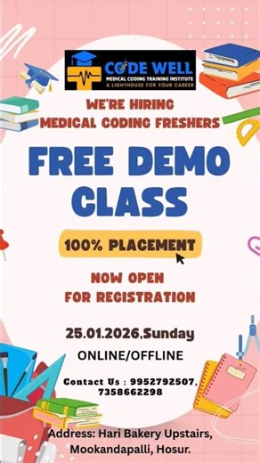 🩺 Step into Medical Coding… for free! Demo class for non-certified learners!